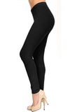 Black Plain Stretchy Full Length Leggings