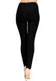 Black Plain Stretchy Full Length Leggings