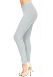 Grey Plain Stretchy Full Length Leggings