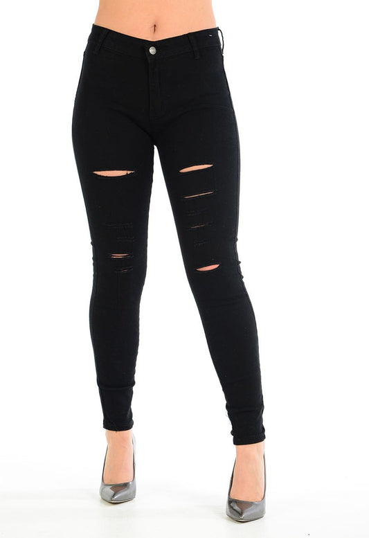 Black Ripped Skinny Denim Jeggings