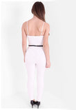 Cream Cami Softtouch Gold Buckle Jumpsuit