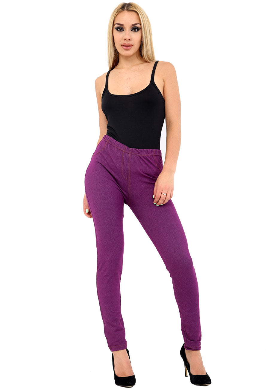 Purple Stretchy Denim Jeggings