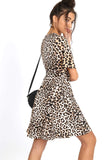 Leopard Print Tie Front Mini Dress