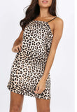 Leopard Print Spaghetti Strap Mini Dress