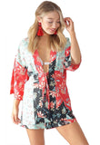 Multi Floral Patchwork Print Kimono