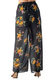 Black Floral Wide Leg Trousers