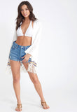 White Boho Beaded Top