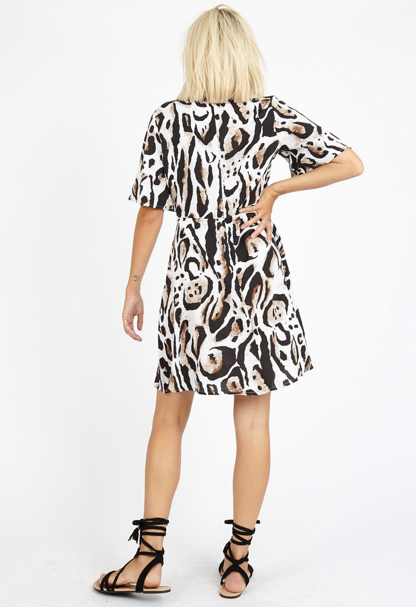 Oversized Leopard Print Smock Mini Dress