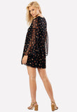 Black Multi Floral Print Floaty Mini Dress