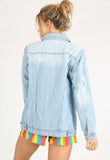 Distressed Studded Denim Jacket