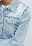 Distressed Studded Denim Jacket