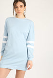 Blue Pastel Sports Stripe Jumper Dress