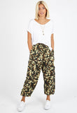 Camo Print Tie Front Trousers