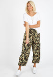 Camo Print Tie Front Trousers