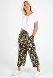 Camo Print Tie Front Trousers