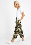 Camo Print Tie Front Trousers