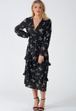 Black Floral Button Down Maxi Dress