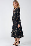 Black Floral Button Down Maxi Dress