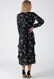 Black Floral Button Down Maxi Dress