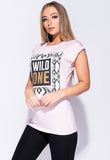 Pink Snake Print Wild One Longline T Shirt