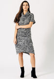 Grey Marl Roll Neck Knitted Midi Dress