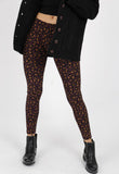 Ditsy Print Black Stretchy Leggings