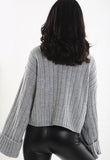 Grey Turtle Neck Knitted Jumper