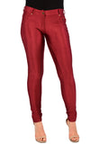 Wine Shiny High Waisted Jeans