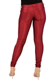 Wine Shiny High Waisted Jeans