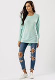 Mint Jersey Oversized Long Sleeve Dip Hem Batwing Top