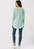 Mint Jersey Oversized Long Sleeve Dip Hem Batwing Top