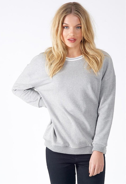 Grey Sports Luxe Stripe Jumper