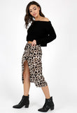 Leopard Print Self Tie Wrap Skirt