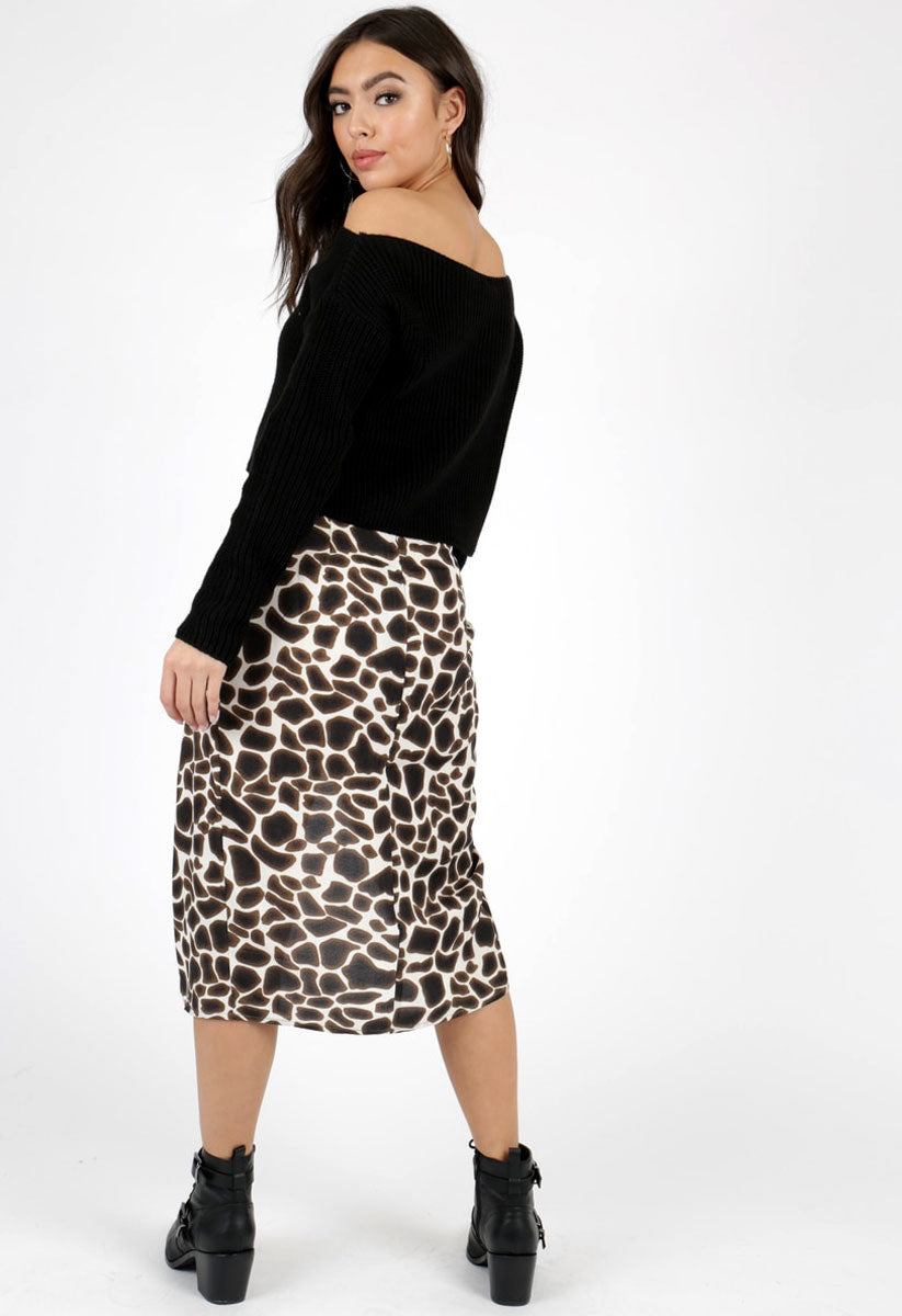 Leopard Print Self Tie Wrap Skirt