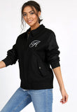 Black Embroidered Zip Up Jacket