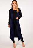 Navy Lightweight Sleeveless Duster Jacket