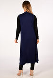 Navy Lightweight Sleeveless Duster Jacket