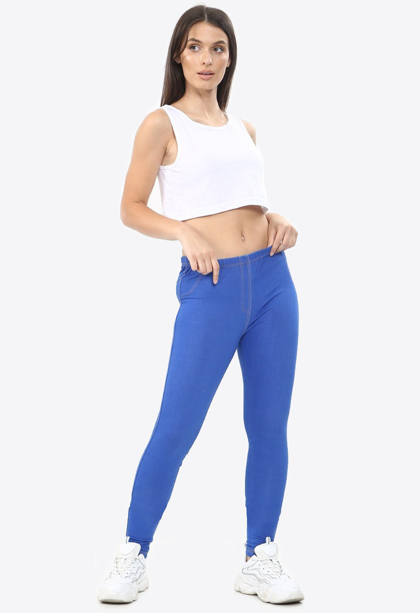 Royal Blue Stretchy Denim Jeggings