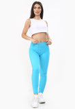 Turquoise Stretchy Denim Jeggings