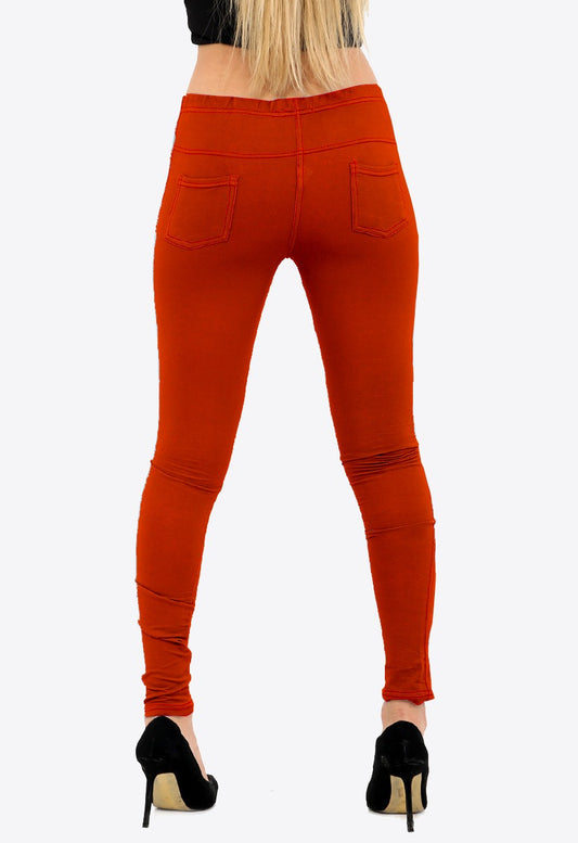 Rust Stretchy Denim Jeggings