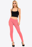 Coral Stretchy Denim Jeggings