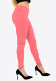 Coral Stretchy Denim Jeggings