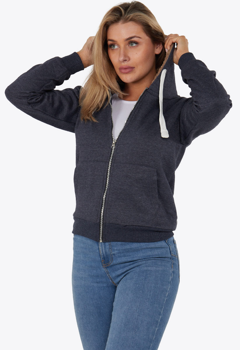 Navy Padded Zip Hoodie