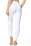 White Plain Stretchy Full Length Leggings