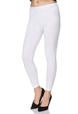 White Plain Stretchy Full Length Leggings