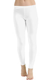 White Plain Stretchy Full Length Leggings