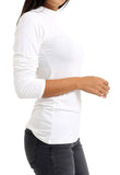 White Jersey High Neck Top