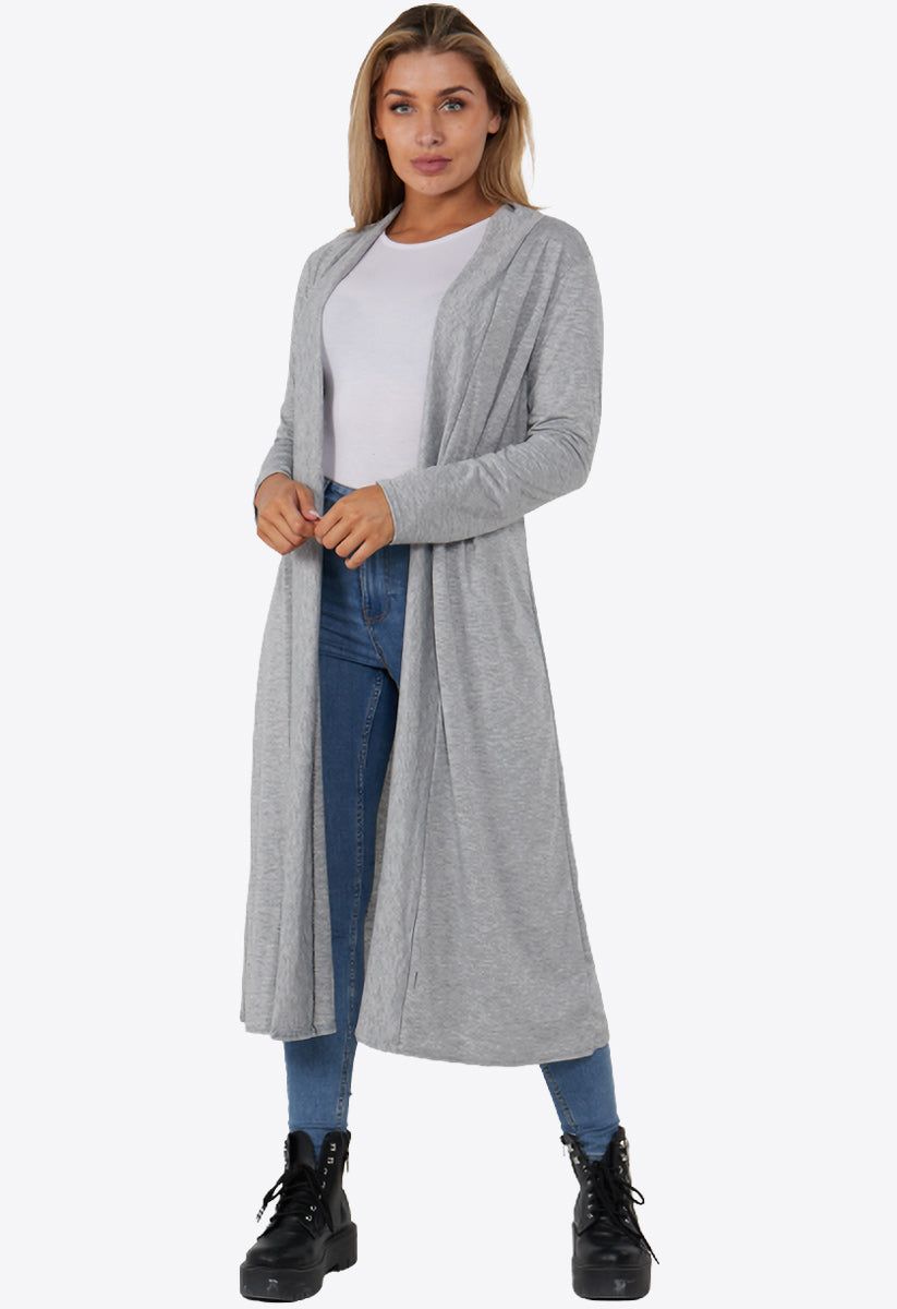 Grey Lightweight Long Sleeve Duster Jacket