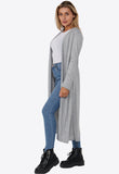 Grey Lightweight Long Sleeve Duster Jacket