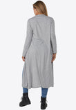 Grey Lightweight Long Sleeve Duster Jacket